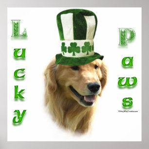 Póster Poster Golden Retriever Lucky Paws