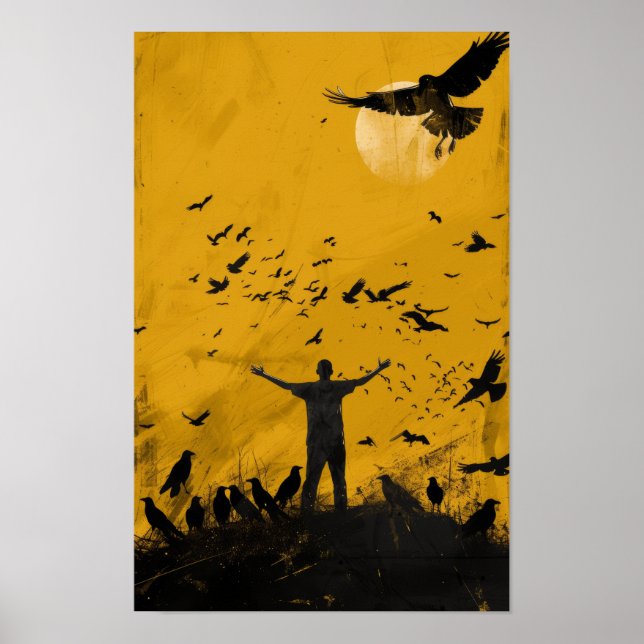 Póster Poster Golden Sunset Silhouette (Frente)