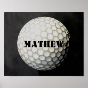 Póster poster golfista personalizar bola de golf