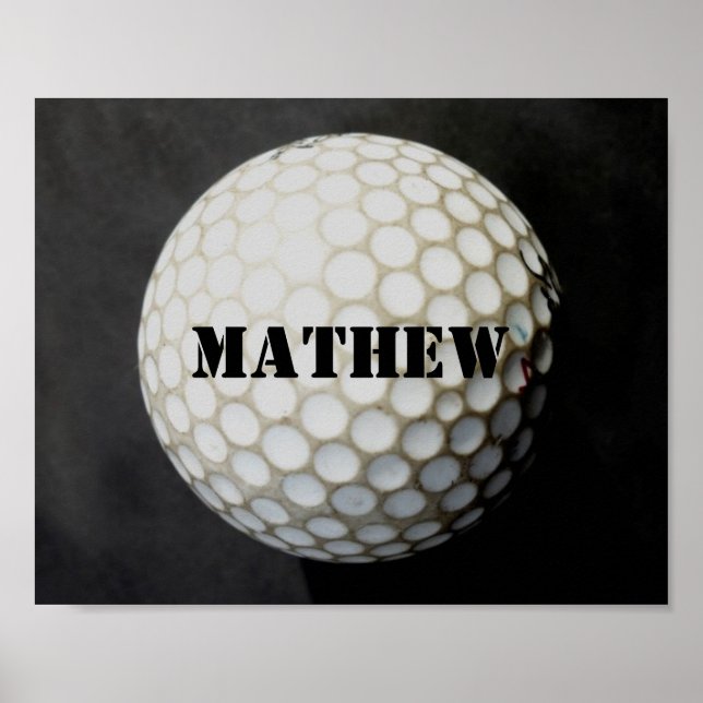 Póster poster golfista personalizar bola de golf (Frente)