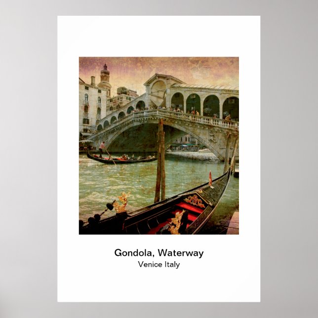 Póster Poster - Gondola Waterway Venecia Italia (Frente)