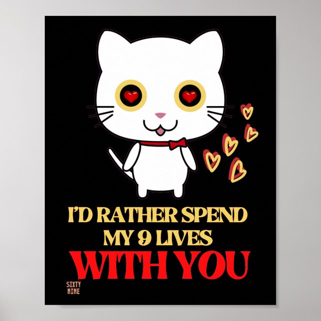 Póster poster gracioso "CUTE CAT" (Frente)