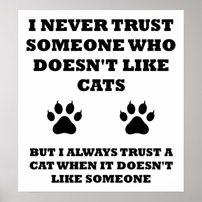 Póster Poster gracioso de la confianza en los gatos (Frente)