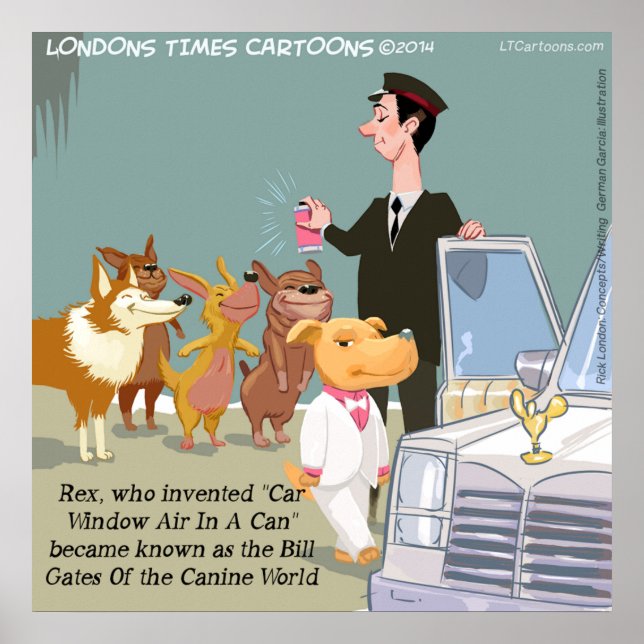 Póster Poster gracioso de perro muy rico (Frente)