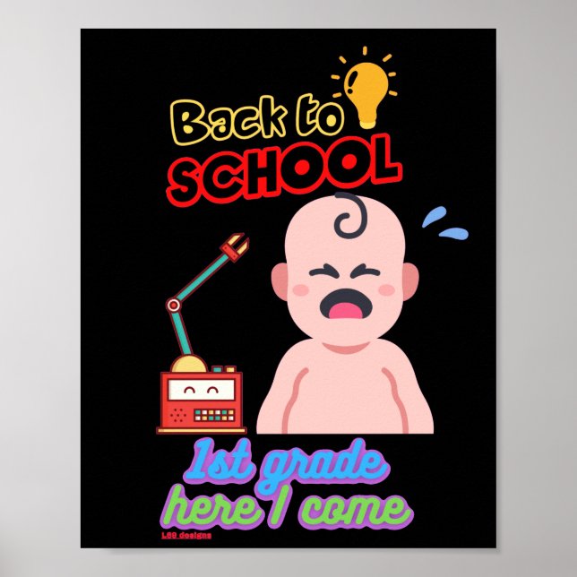 Póster poster gracioso "DE VUELTA A LA ESCUELA" (Frente)