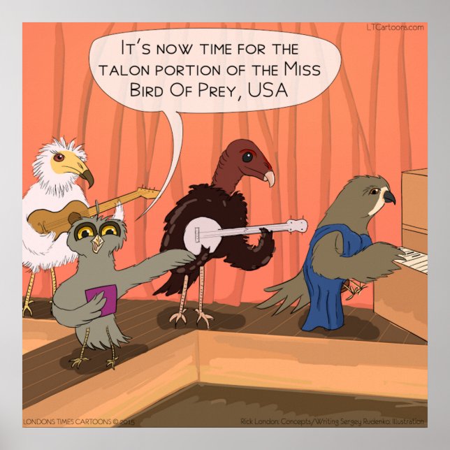 Póster Poster Gracioso Del Concurso De Aves De Prey Talon (Frente)