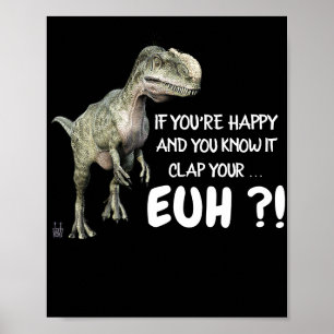 Póster poster gracioso "feliz dinosaurio"