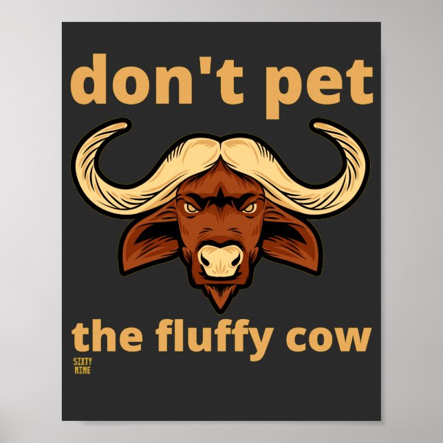 Póster poster gracioso "FLUFFY COW" (Frente)
