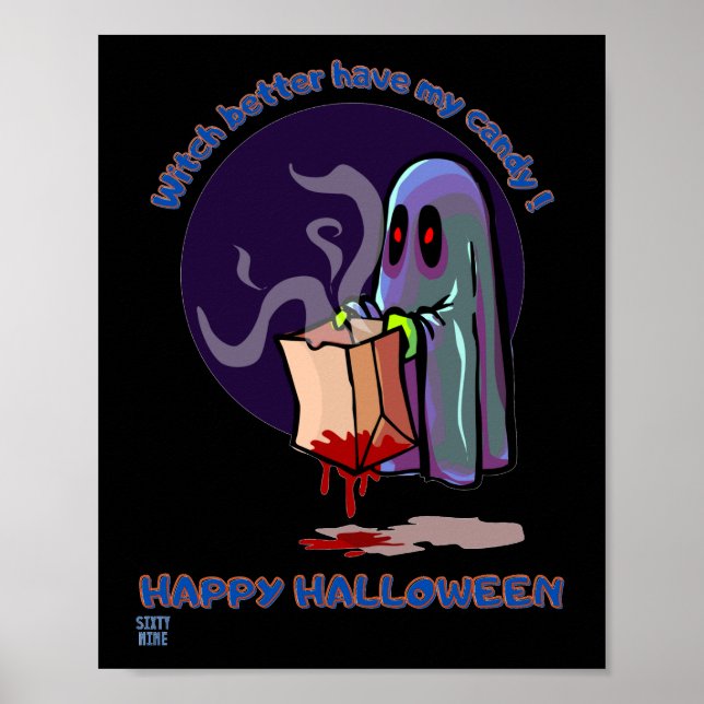 Póster poster gracioso "HAPPY HALLOWEEN 2" (Frente)