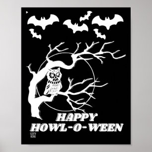 Póster poster gracioso "HAPPY HOWL-O-WEEN"