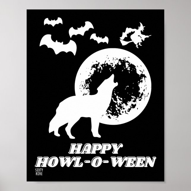 Póster poster gracioso "HAPPY HOWL-O-WEEN 2" (Frente)