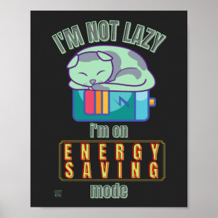Póster poster gracioso "LAZY CAT"