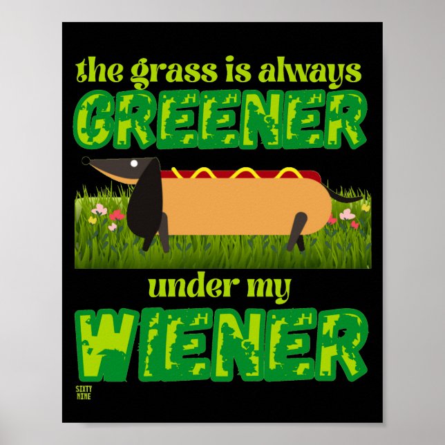 Póster poster gracioso "MY WIENER" (Frente)