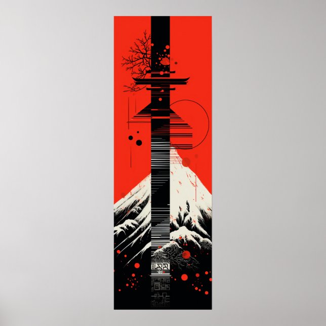 Póster Poster gráfico de letras japonesas (Frente)