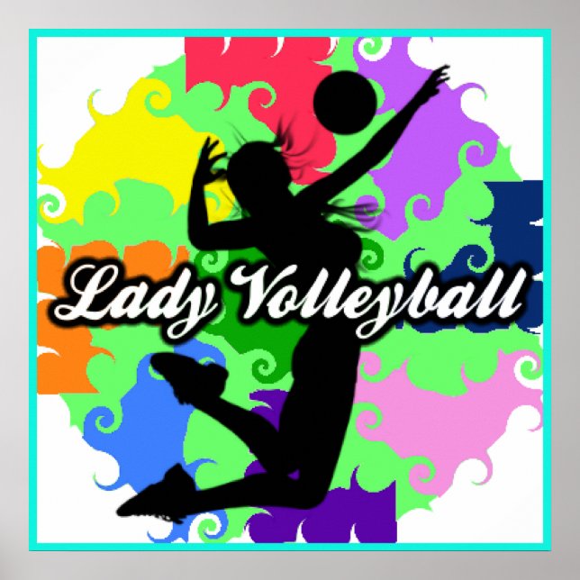 Póster Poster gráfico de voleibol Lady (Frente)
