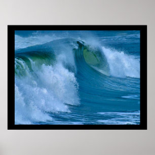 Póster Poster grande de la ola oceánica de la resaca