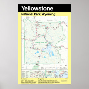 Póster Poster grande del parque nacional de Yellowstone