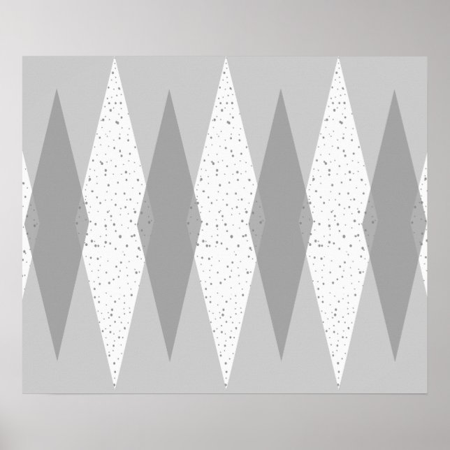 Póster Poster Gray Argyle Moderno de Mid Century (Frente)