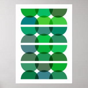 Póster Poster Green Semi Circles
