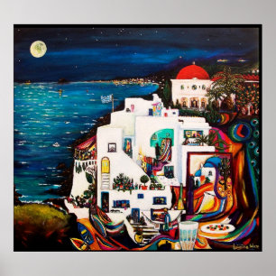 Póster Poster griego del sueño de la isla