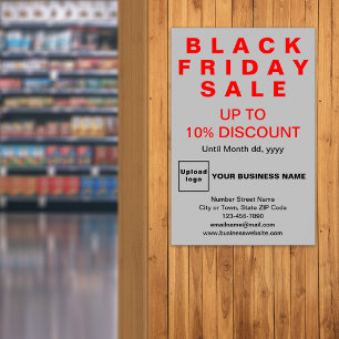 Póster Poster gris de la venta del Black Friday para empr
