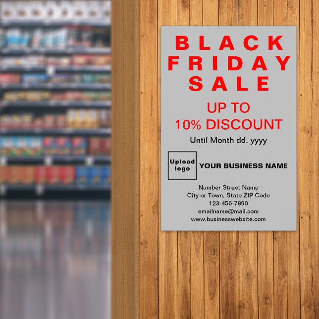 Póster Poster gris de la venta del Black Friday para empr (Black Friday Sale on gray poster)