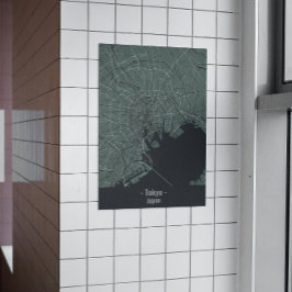 Póster Poster gris Minimalista de la ciudad de Tokio