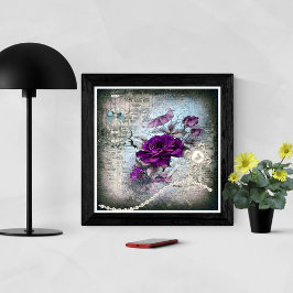 Póster Poster Grunge Rosa de ciruelas púrpuras de Victori