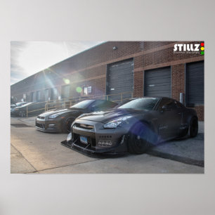 Póster Poster GTR de Nissan del conejito negro mate de