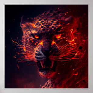Póster Poster Guépard rouge