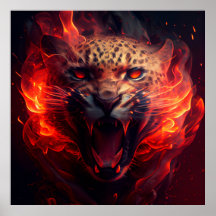 Poster Guépard rouge