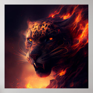 Póster Poster Guépard rouge