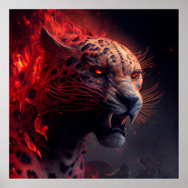 Póster Poster Guépard rouge