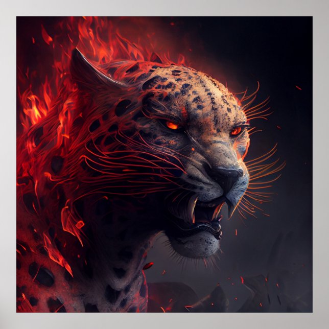 Póster Poster Guépard rouge (Frente)