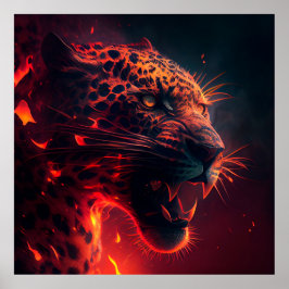 Póster Poster Guépard rouge