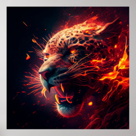 Póster Poster Guépard rouge