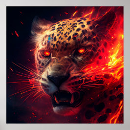 Póster Poster Guépard rouge