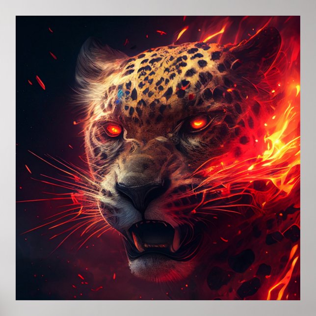 Póster Poster Guépard rouge (Frente)