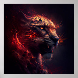 Póster Poster Guépard rouge