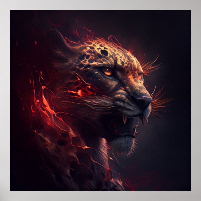 Póster Poster Guépard rouge (Frente)