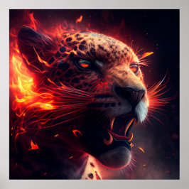 Póster Poster Guépard rouge