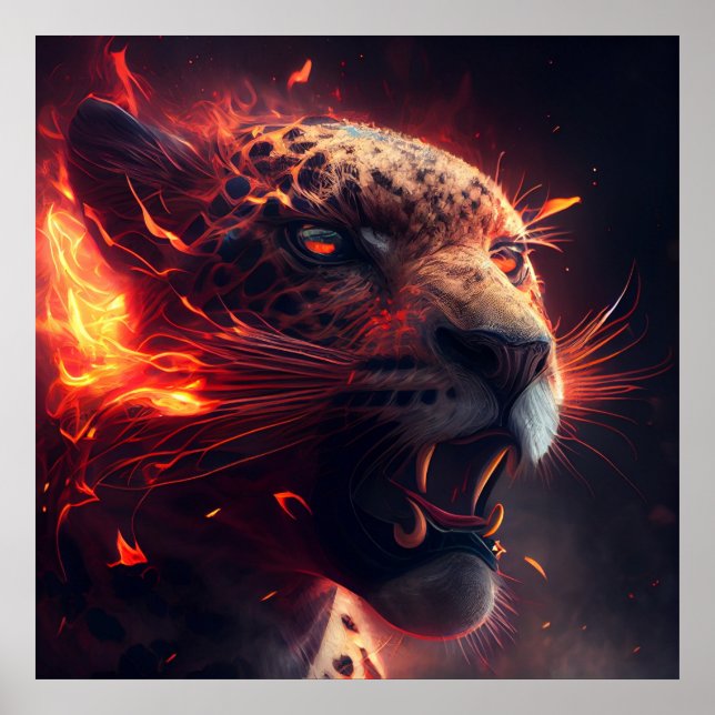 Póster Poster Guépard rouge (Frente)