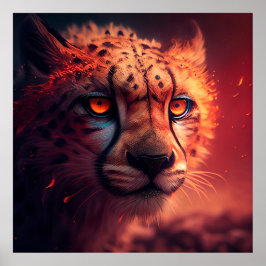Póster Poster Guépard rouge