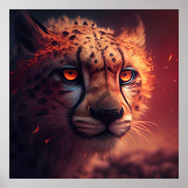 Póster Poster Guépard rouge (Frente)