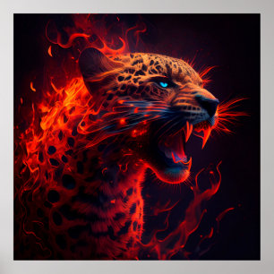 Póster Poster Guépard rouge