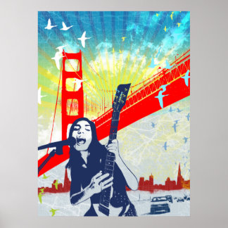 Póster Poster Guitarista de la Puerta Dorada