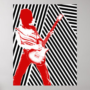 Póster Poster Guitarista Rojo