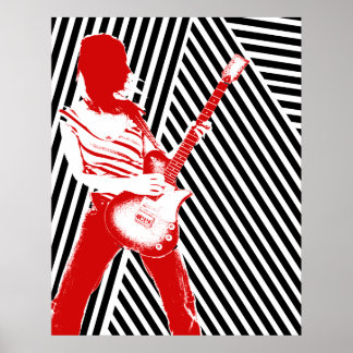 Póster Poster Guitarista Rojo