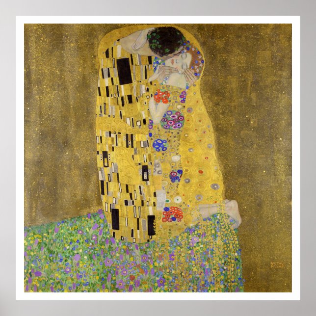 PÓSTER POSTER : GUSTAV KLIMT : EL BESO (Frente)