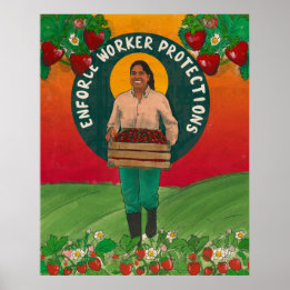 Póster poster "Hacer cumplir las protecciones a los traba